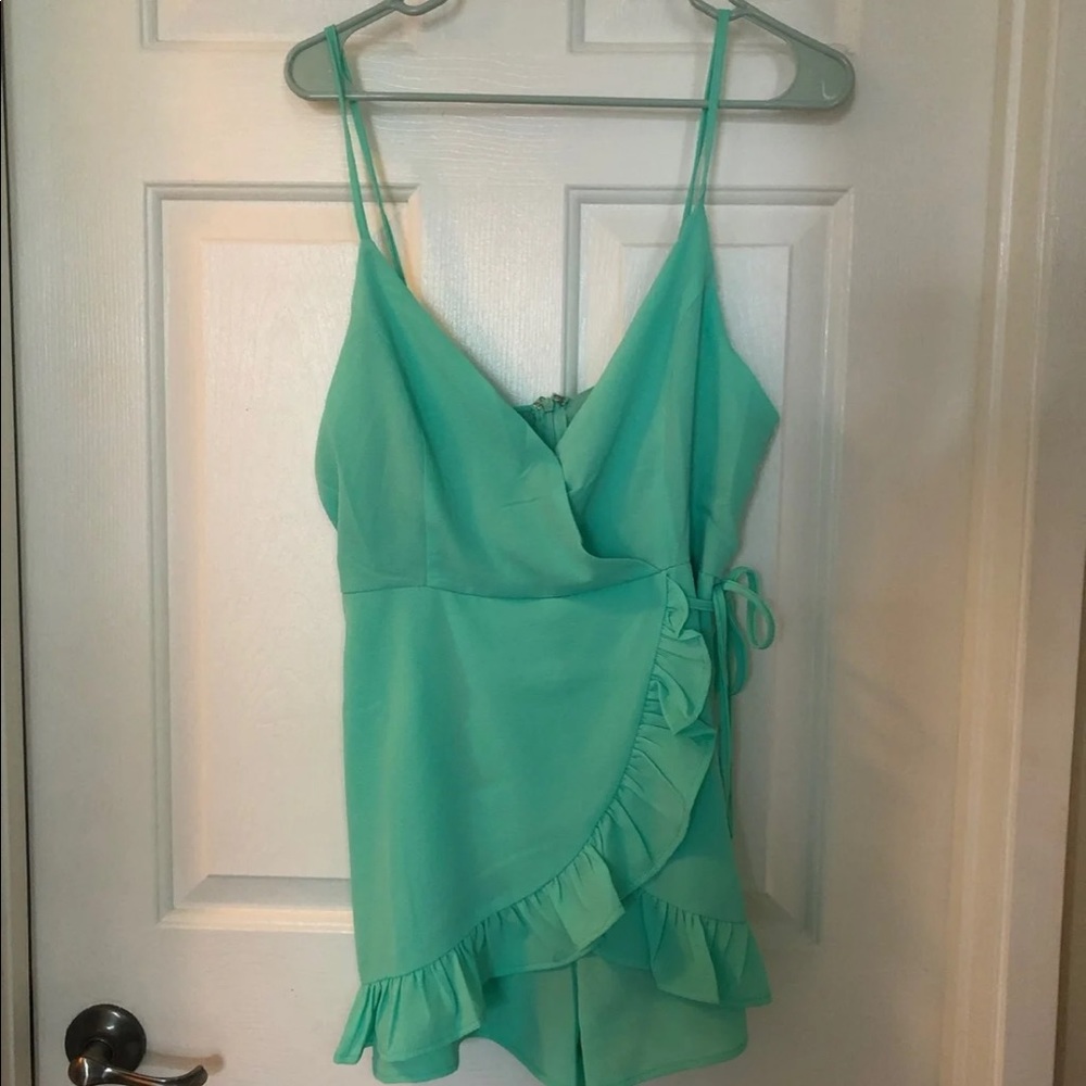 Pink Lily Mint Romper